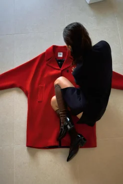 ABRIGO OVERSIZE MEZCLA LANA MANTECO ZW COLLECTION