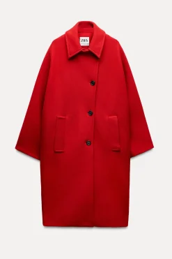ABRIGO OVERSIZE MEZCLA LANA MANTECO ZW COLLECTION