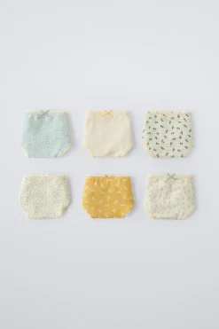 2-6 AÑOS/ PACK SEIS BRAGUITAS FLORES