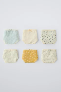2-6 AÑOS/ PACK SEIS BRAGUITAS FLORES