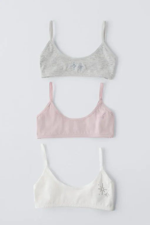 9-14 AÑOS/ PACK TRES TOPS STRASS