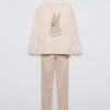 6-14 AÑOS/ PIJAMA CONEJO FLORECITAS