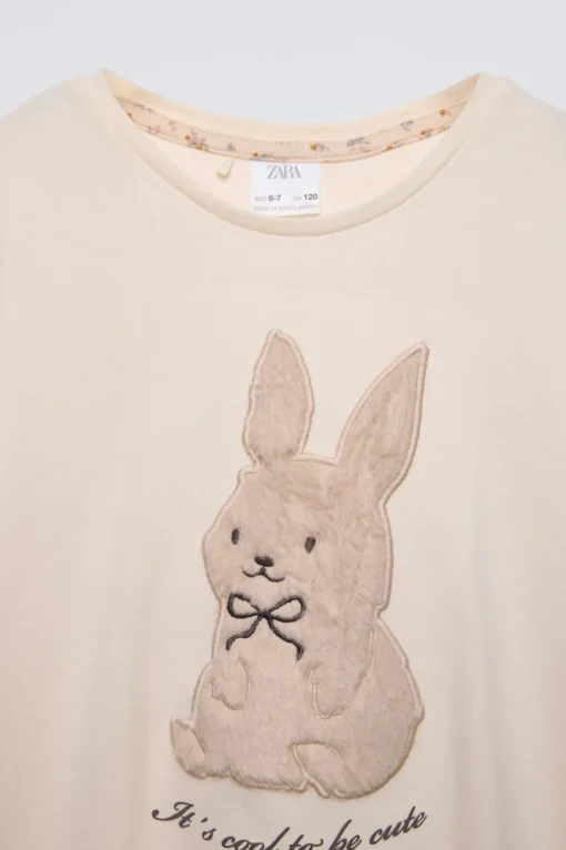 6-14 AÑOS/ PIJAMA CONEJO FLORECITAS