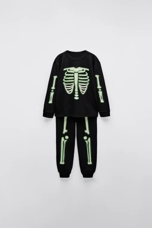 2-6 AÑOS/ PIJAMA ESQUELETO GLOW IN THE DARK