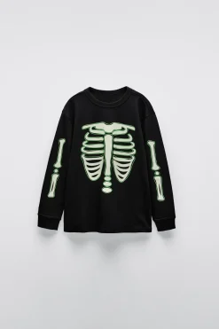 2-6 AÑOS/ PIJAMA ESQUELETO GLOW IN THE DARK