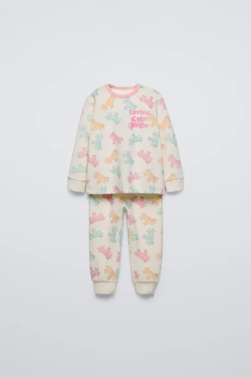 2-6 AÑOS/ PIJAMA VELOUR UNICORNIOS