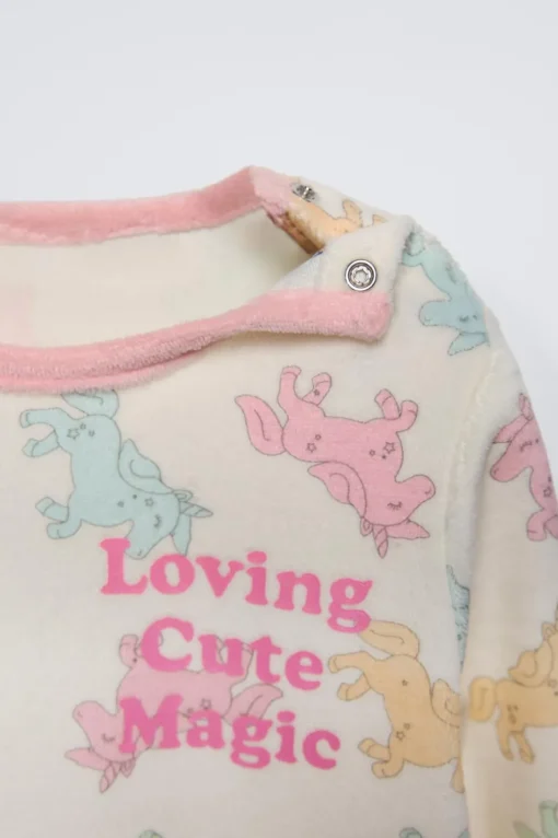 2-6 AÑOS/ PIJAMA VELOUR UNICORNIOS