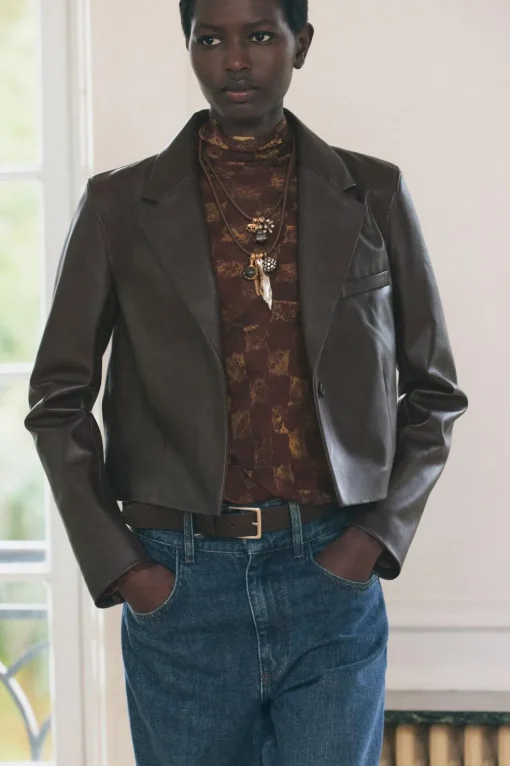 BLAZER CORTA PIEL 100% ZW COLLECTION