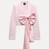 BLAZER CROP LAZO SATINADO