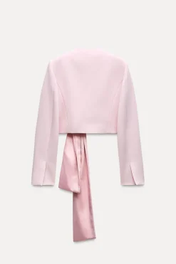 BLAZER CROP LAZO SATINADO
