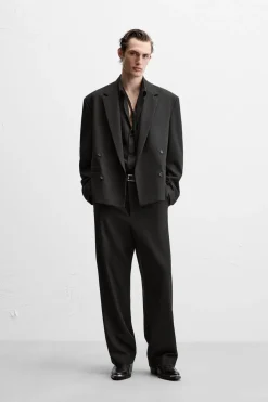 BLAZER CROPPED FIT CON VISCOSA