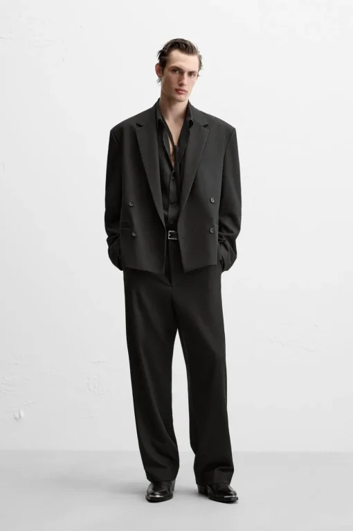 BLAZER CROPPED FIT CON VISCOSA