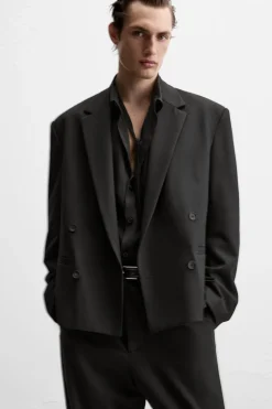 BLAZER CROPPED FIT CON VISCOSA