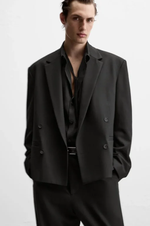 BLAZER CROPPED FIT CON VISCOSA