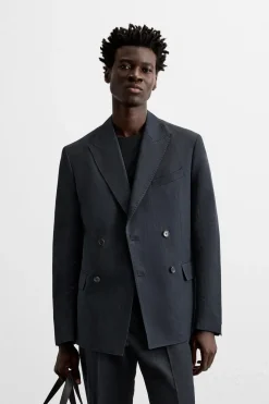 BLAZER CRUZADA TRAJE LINO - ALGODÓN