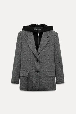 BLAZER ESPIGA COMBINADA CAPUCHA