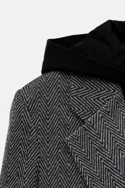 BLAZER ESPIGA COMBINADA CAPUCHA