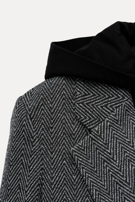 BLAZER ESPIGA COMBINADA CAPUCHA