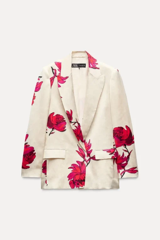 BLAZER SATINADA ESTAMPADO FLORAL