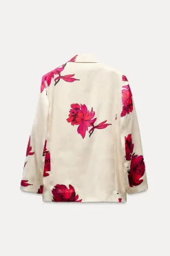 BLAZER SATINADA ESTAMPADO FLORAL