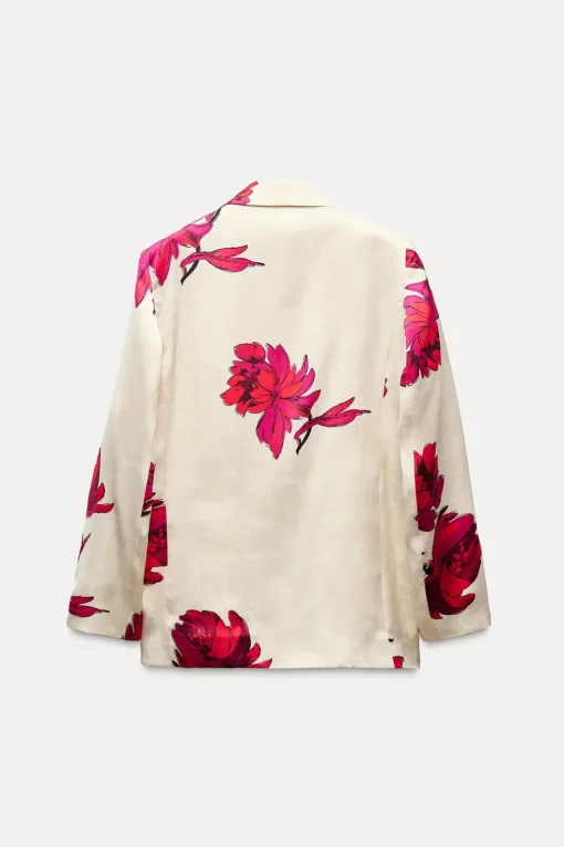 BLAZER SATINADA ESTAMPADO FLORAL