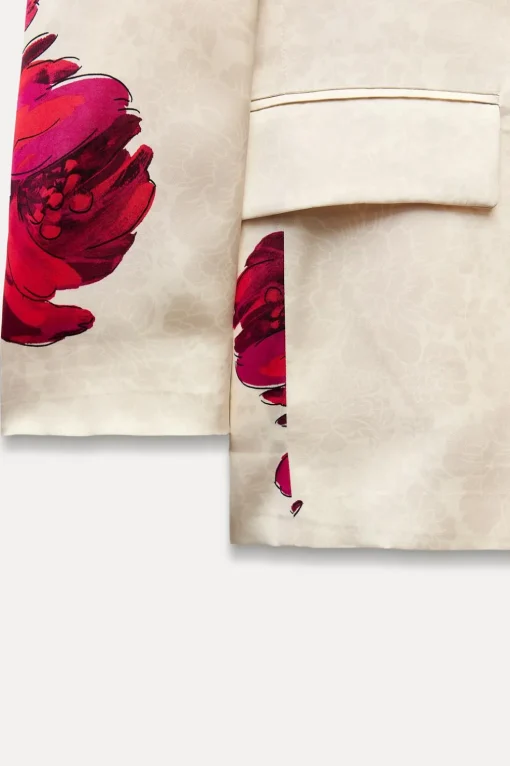 BLAZER SATINADA ESTAMPADO FLORAL
