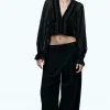 BLUSA CROP COMBINADA PLUMETI