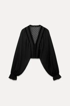 BLUSA CROP COMBINADA PLUMETI
