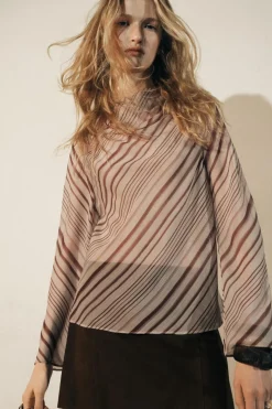 BLUSA DRAPEADA RAYAS ZW COLLECTION