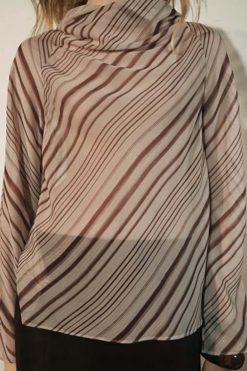 BLUSA DRAPEADA RAYAS ZW COLLECTION
