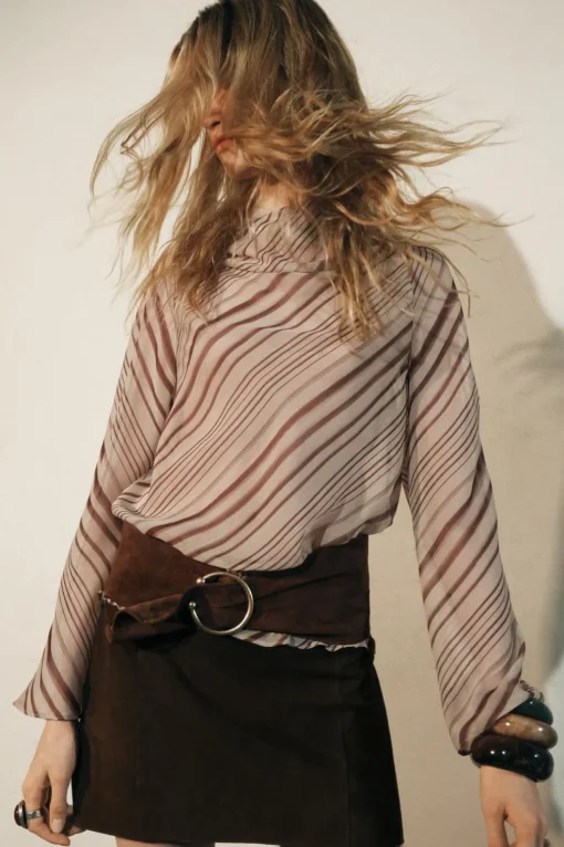 BLUSA DRAPEADA RAYAS ZW COLLECTION