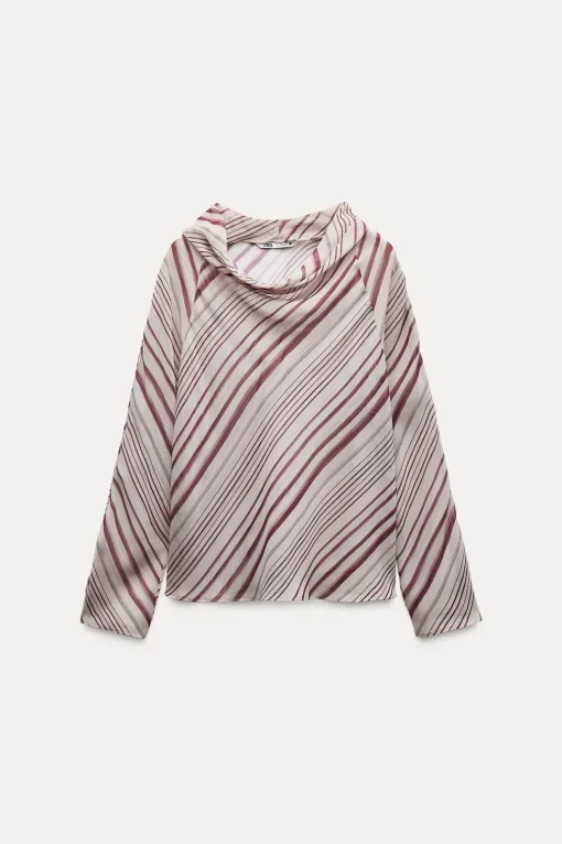 BLUSA DRAPEADA RAYAS ZW COLLECTION