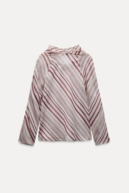 BLUSA DRAPEADA RAYAS ZW COLLECTION