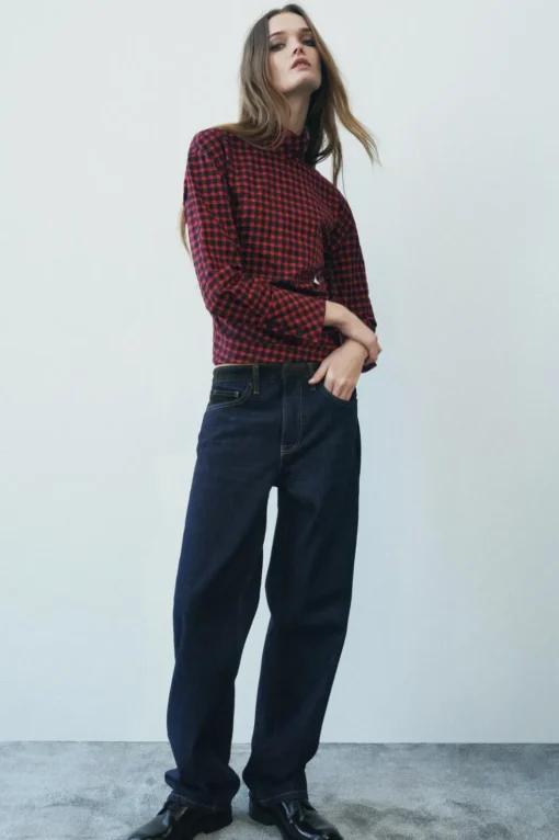 BLUSA FRUNCE CUADROS ZW COLLECTION