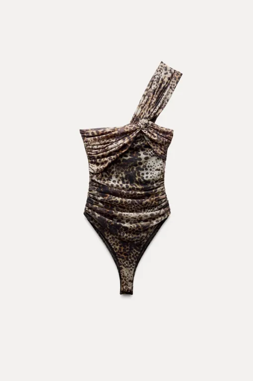 BODY DRAPEADO TUL ESTAMPADO ANIMAL