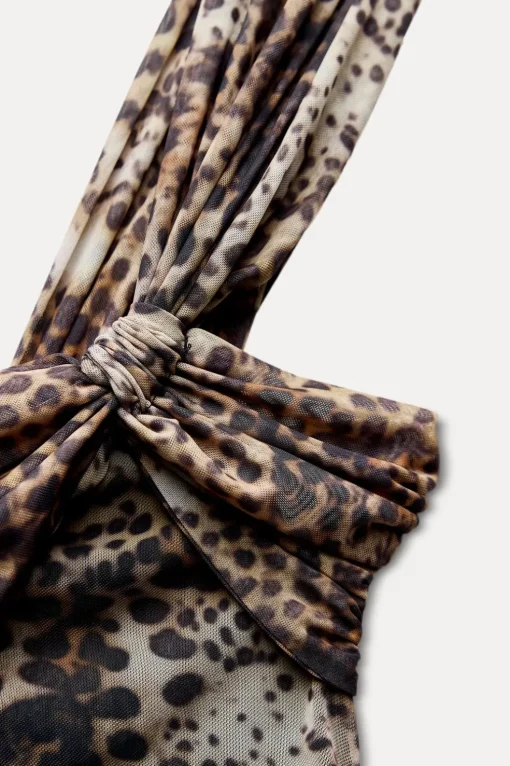 BODY DRAPEADO TUL ESTAMPADO ANIMAL