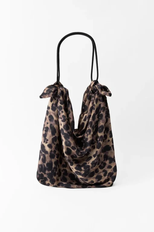 BOLSO EFECTO SATINADO ESTAMPADO ANIMAL