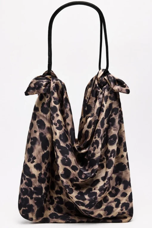 BOLSO EFECTO SATINADO ESTAMPADO ANIMAL