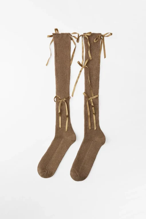 CALCETINES ALTOS HILO METALIZADO LAZOS