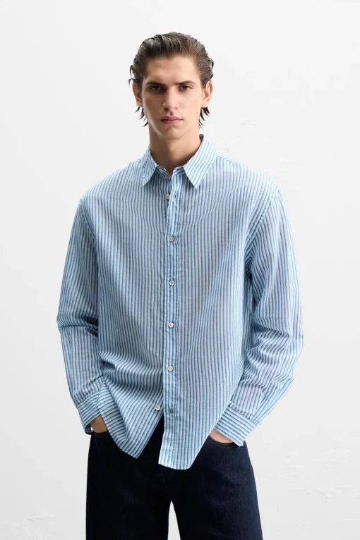 CAMISA ALGODÓN - SEDA RAYAS