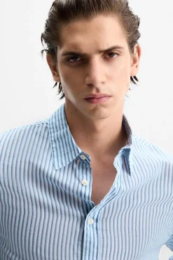 CAMISA ALGODÓN - SEDA RAYAS