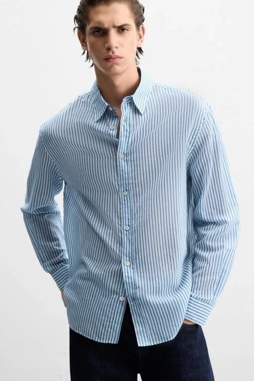CAMISA ALGODÓN - SEDA RAYAS