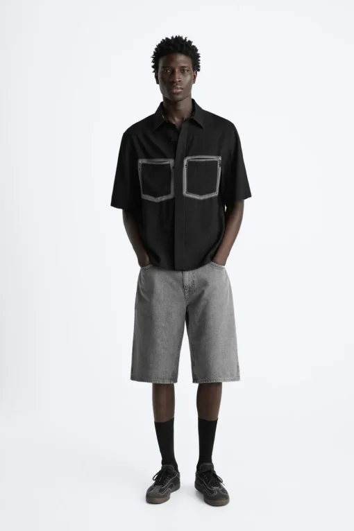 CAMISA BOLSILLOS CONTRASTE