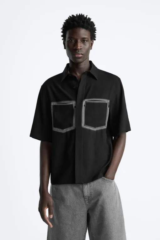 CAMISA BOLSILLOS CONTRASTE