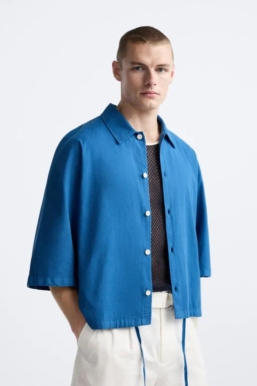 CAMISA BOXY FIT ALGODÓN - LINO