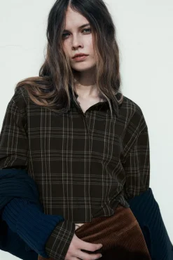 CAMISA CROP CUADROS