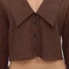 CAMISA CROP CUADROS CUELLO BOBO