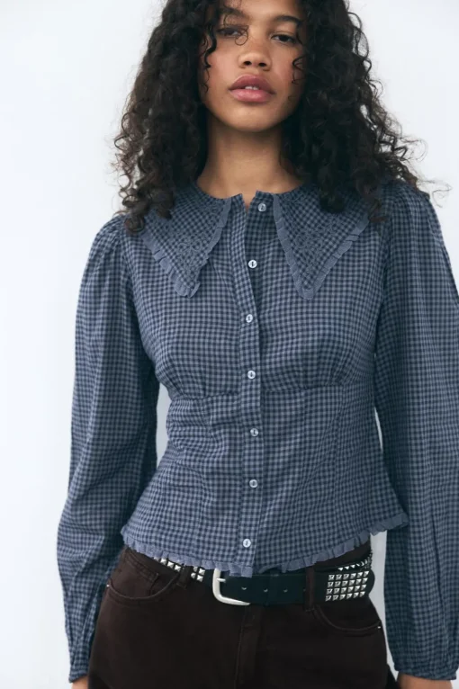CAMISA CUELLO BOBO CUADROS VICHY