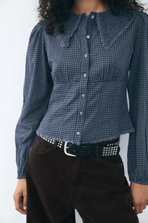 CAMISA CUELLO BOBO CUADROS VICHY