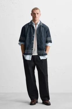 CAMISA DENIM BORDADOS